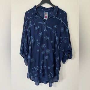 Johnny Was Zodiac Button Down Blouse